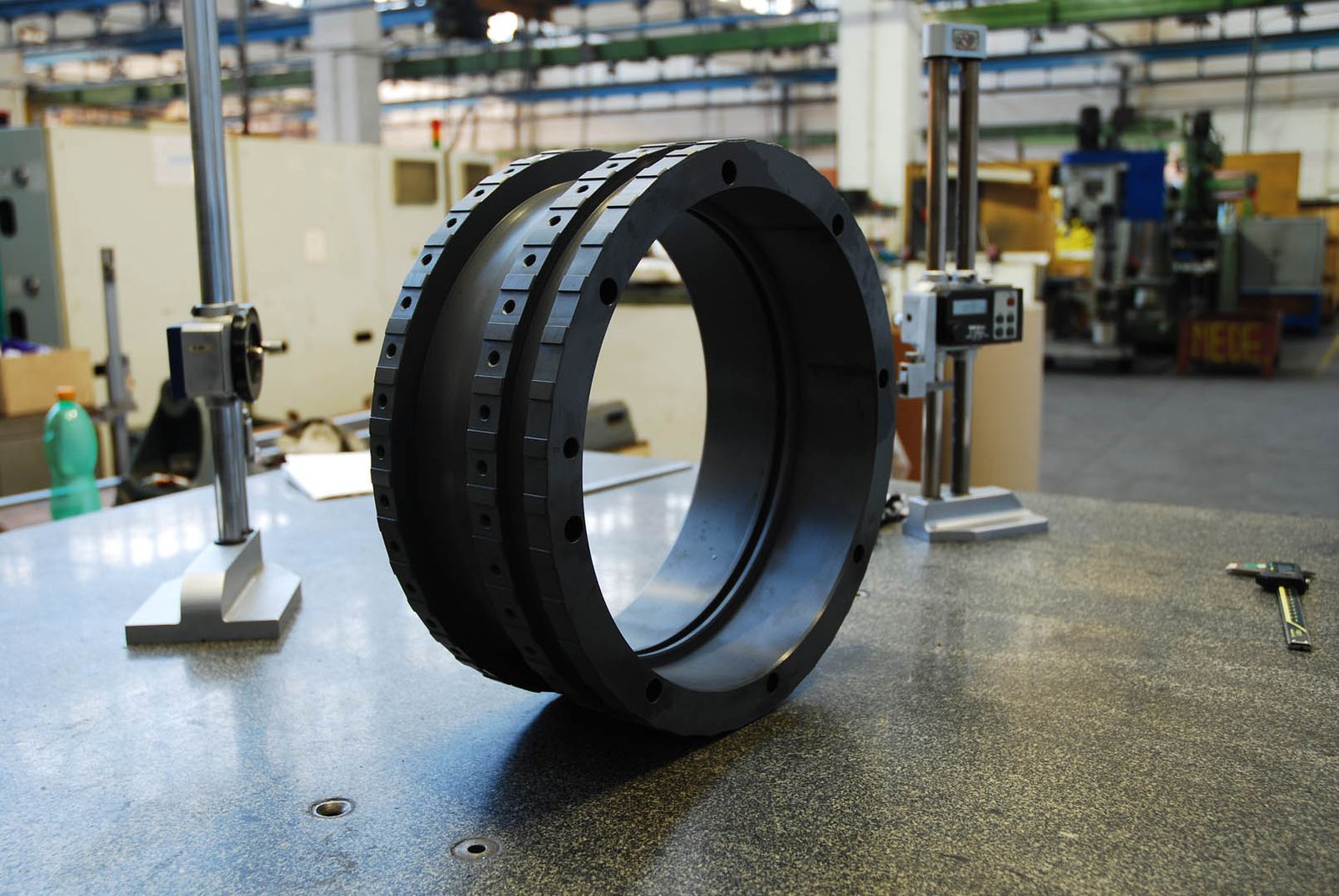 Wide machined flange ring after finishing