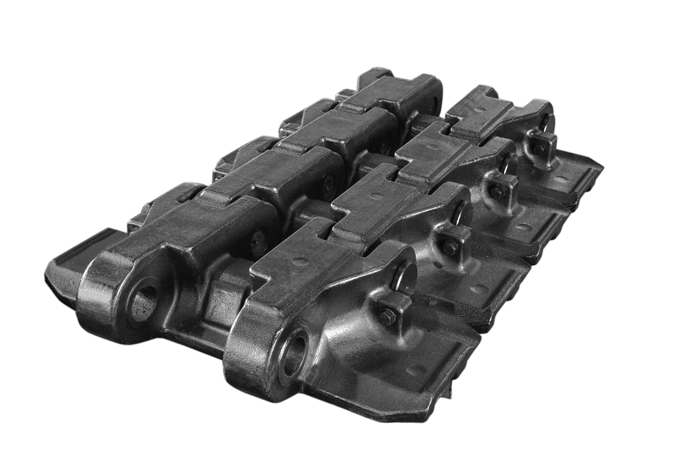 Raw cast track links before machining