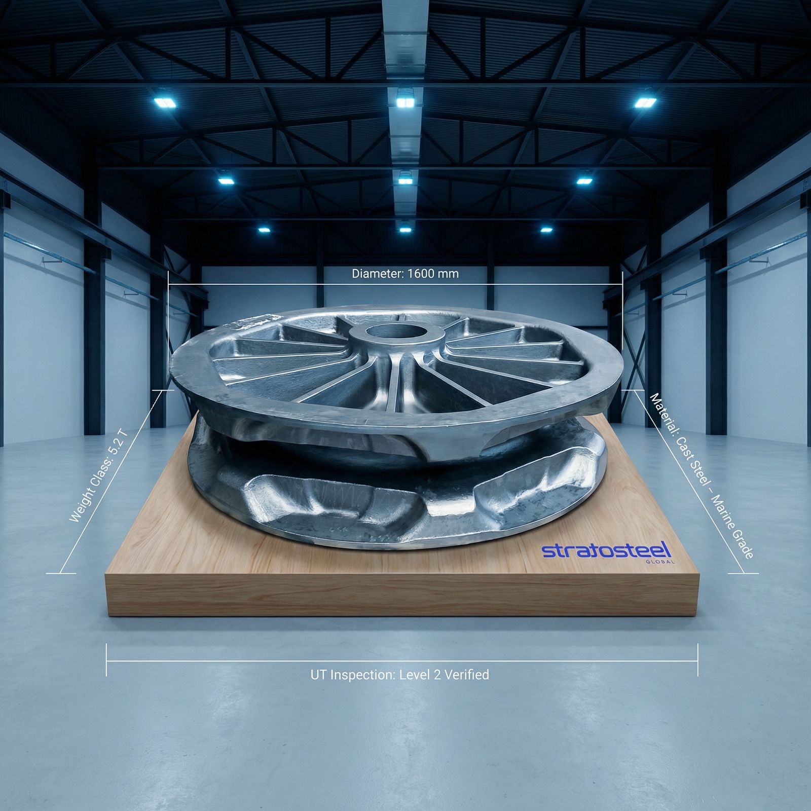 Heavy marine deck machinery casting, 5.2 t